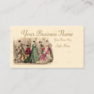 Victorian Dress With Pink Bow Business Card