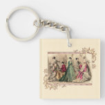 Victorian Dress With Pink Bow Keychain at Zazzle