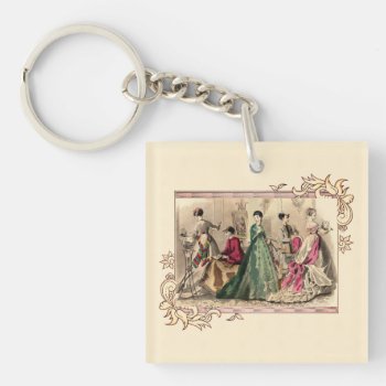Victorian Dress With Pink Bow Keychain by pinkpassions at Zazzle