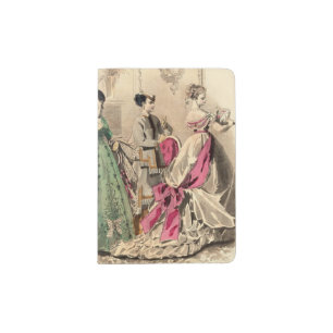Victorian Dress With Pink Bow Passport Holder