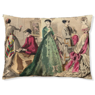 Victorian Dress With Pink Bow Pet Bed