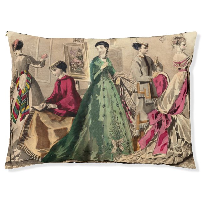 Victorian Dress With Pink Bow Pet Bed (Front)