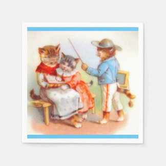 Victorian dressed kitty cats napkins