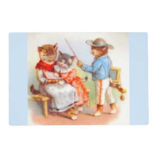 Victorian dressed kitty cats placemat