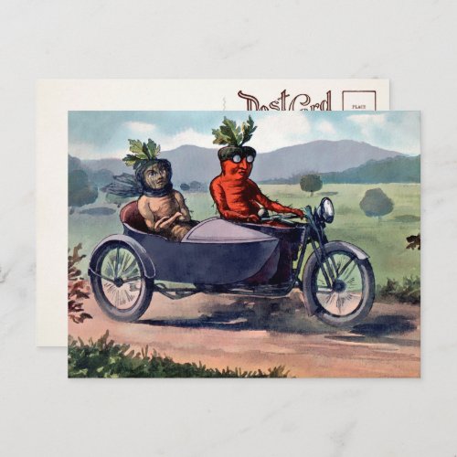 Victorian Driving Carrots Postcard 