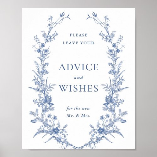 Victorian Dusty Blue French Garden Advice & Wishes