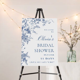 Victorian Dusty Blue French Garden Bridal Shower Foam Board