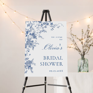 Victorian Dusty Blue French Garden Bridal Shower Foam Board