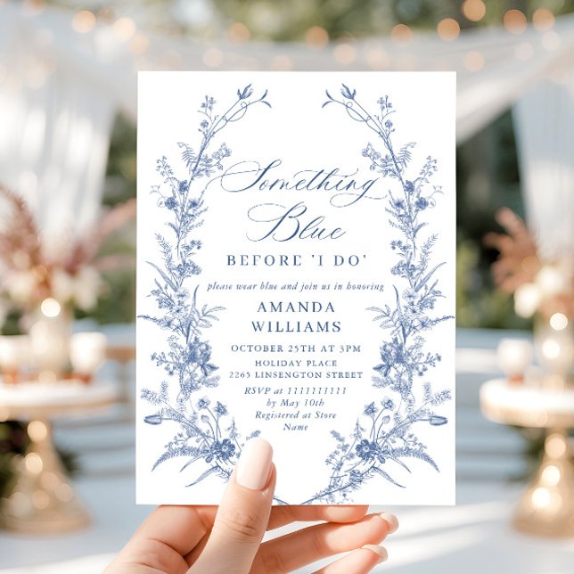 Victorian Dusty Blue French Garden BRIDAL SHOWER Invitation (Creator Uploaded)