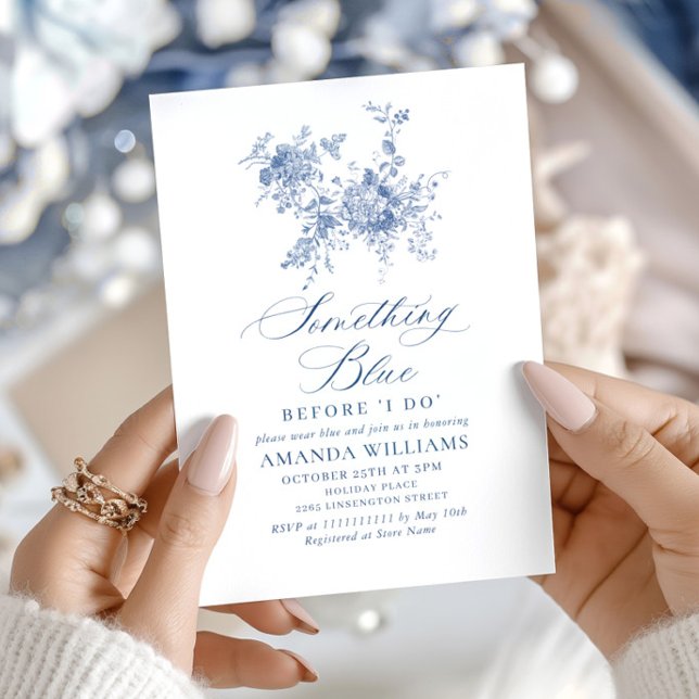 Victorian Dusty Blue French Garden BRIDAL SHOWER Invitation (Creator Uploaded)