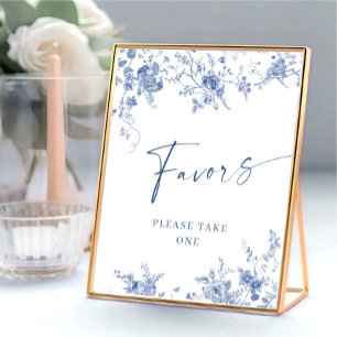 Victorian Dusty Blue French Garden Favors Sign