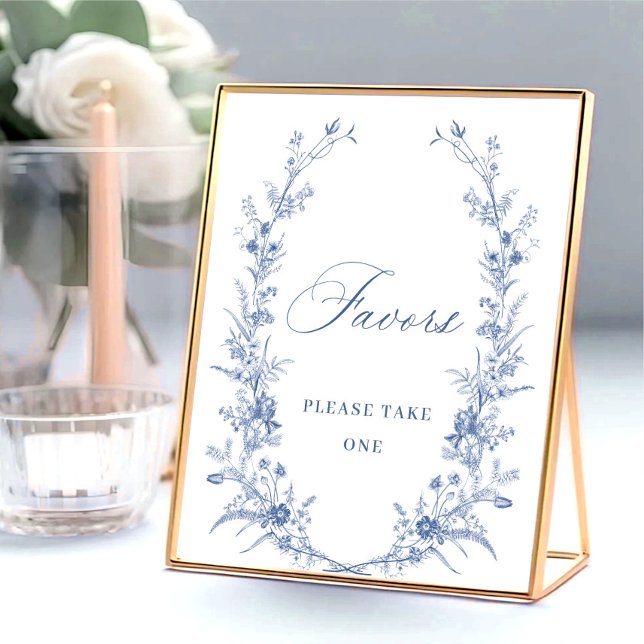Victorian Dusty Blue French Garden Favors Sign (Creator Uploaded)