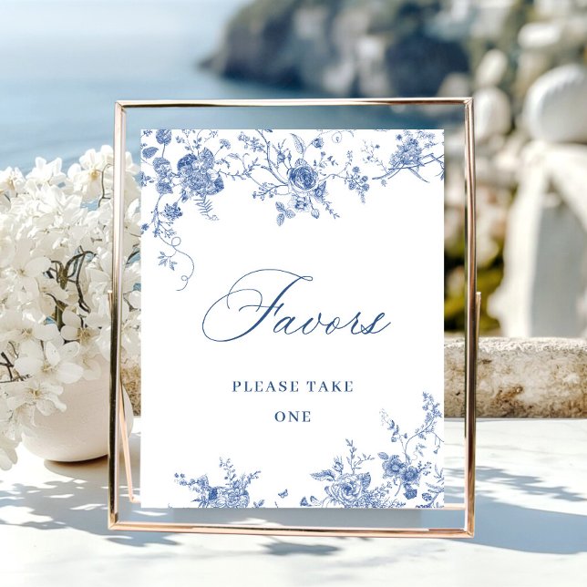 Victorian Dusty Blue French Garden Favors Sign (Creator Uploaded)