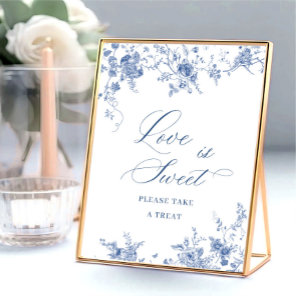 Victorian Dusty Blue French Garden Love is Sweet Poster