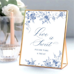 Victorian Dusty Blue French Garden Love is Sweet Poster