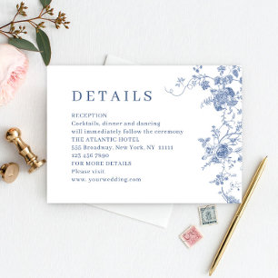 Victorian Dusty Blue French Garden Wedding Details Enclosure Card