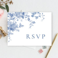 Victorian Dusty Blue French Garden Wedding RSVP