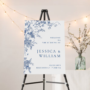 Victorian Dusty Blue French Garden WELCOME Wedding Foam Board
