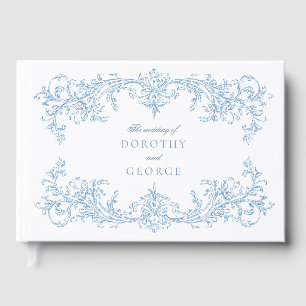 Victorian Dusty Blue Wedding Guest Book