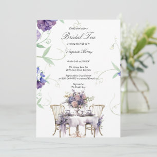 Victorian Dusty pink Garden Tea Bridal Shower Invitation
