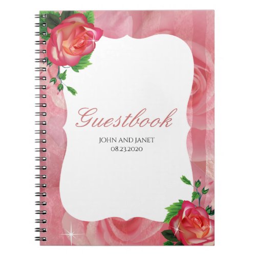 Victorian Dusty Rose Floral Wedding Notebook