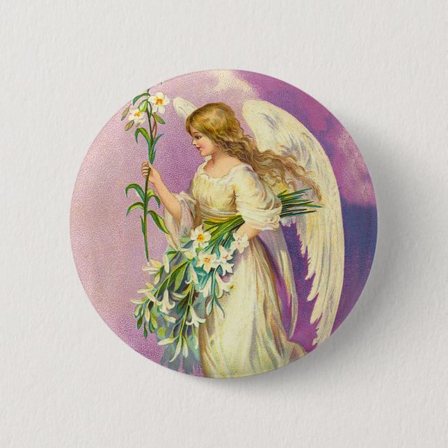Victorian Easter Angel Button (Front)