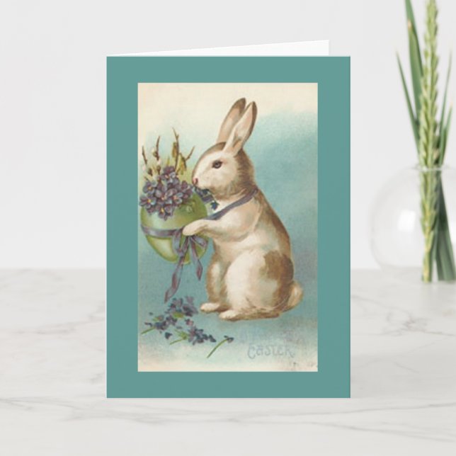 Victorian Easter Bunny Easter Card (Front)