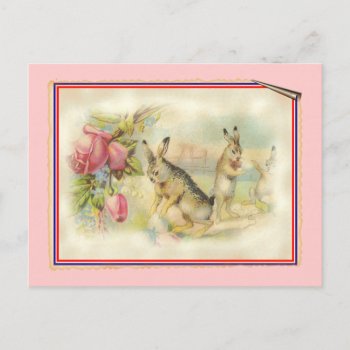 Victorian Easter Bunny Holiday Postcard by template_frames at Zazzle