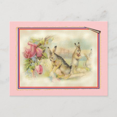 Victorian Easter Bunny Holiday Postcard