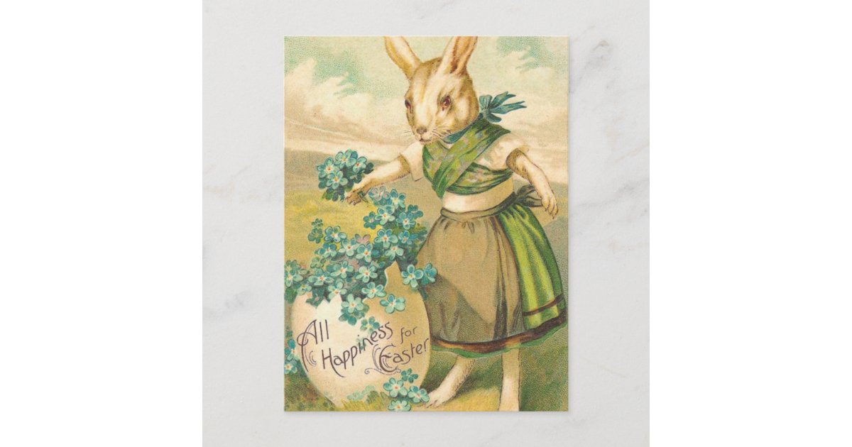 Victorian Easter Bunny Postcard