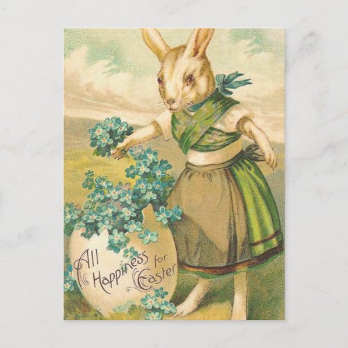 Victorian Easter Bunny Postcard