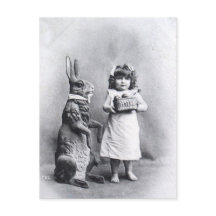 Victorian Easter Bunny with Girl