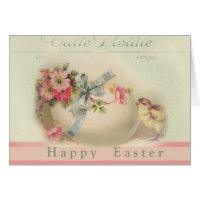 Victorian Easter chic and egg Happy Easter Card