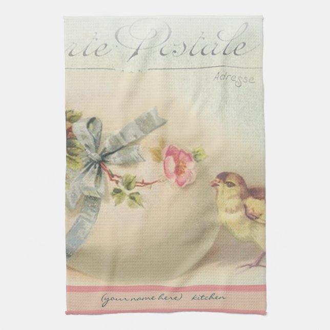 Victorian Easter chic and egg Kitchen Towel (Vertical)