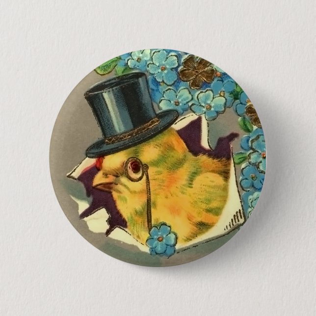 Victorian Easter Chick Button (Front)