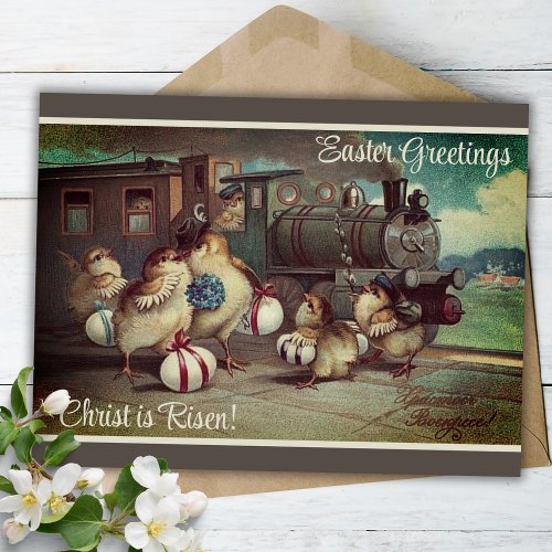 Victorian Easter Chicks Custom Vintage Christian Holiday Postcard