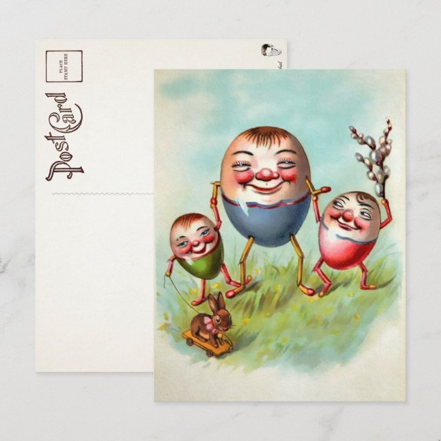 Victorian Easter Egg Family Postcard (Front/Back)