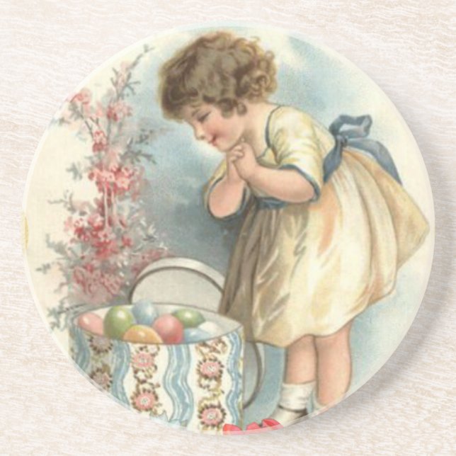 victorian easter eggs drink coaster (Front)