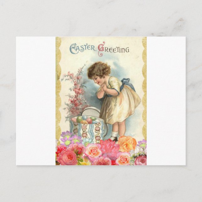 victorian easter eggs holiday postcard (Front)