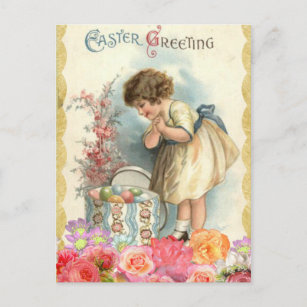 victorian easter eggs holiday postcard