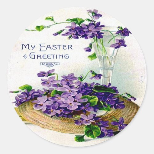 Victorian Easter Ephemera Classic Round Sticker