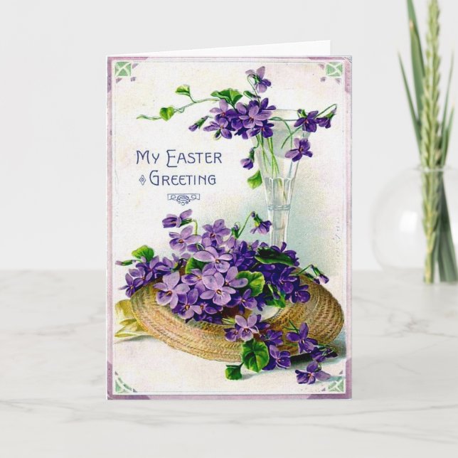 Victorian Easter Ephemera Holiday Card (Front)