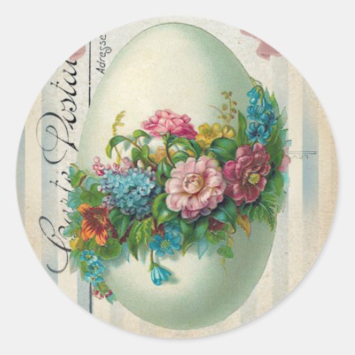 Victorian Easter Flower Egg Classic Round Sticker