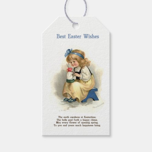 Victorian Easter Girl with Bunny Gift Tags