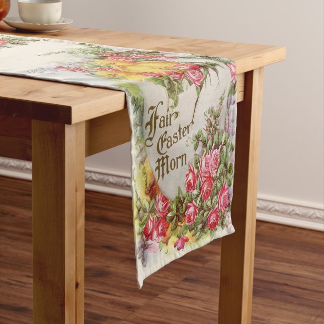 Victorian Easter Table Runner | Chicks and Roses (In Situ)
