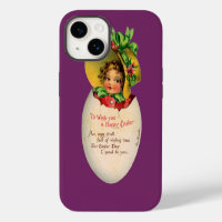 Victorian Easter, Vintage Girl with Bonnet in Egg