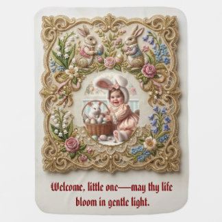 Victorian Easter Welcome • Faux Embroidery Baby Blanket