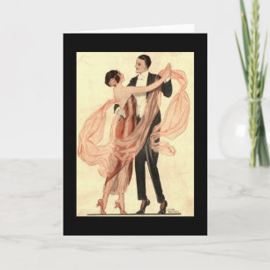 Victorian Edwardian Couple Dancing Card