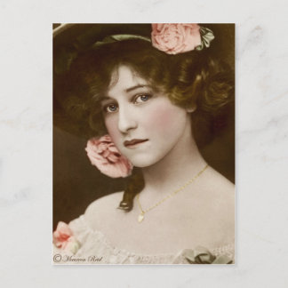 victorian Edwardian Sepia Hand Tinted Postcard 4