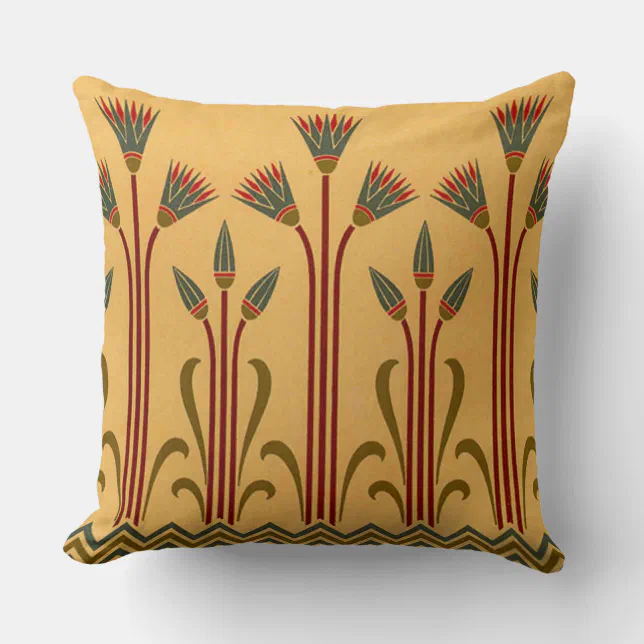 Victorian Egyptian Flower Throw Pillow Zazzle